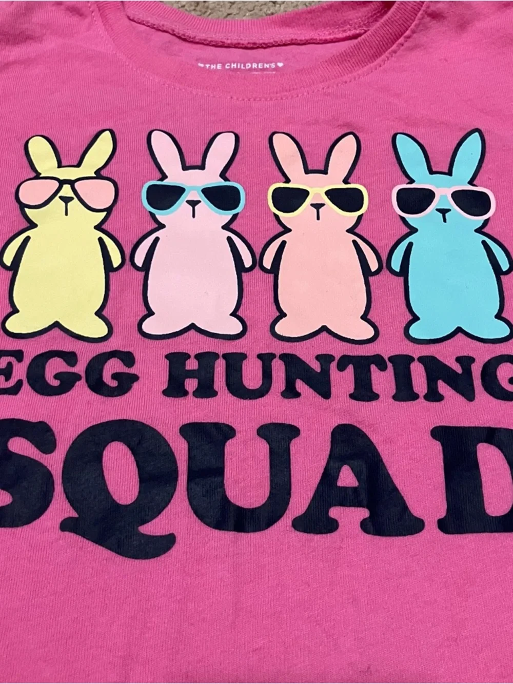 Children’s Place‎ Girl’s 4T Pink Easter T-Shirt & Black Bermuda Shorts Outfit